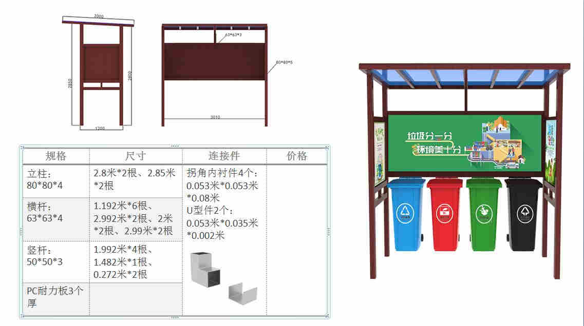 玻璃鋼垃圾箱擺放亭